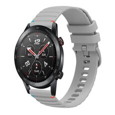 Per Honor Watch GS 3i Cinturino in silicone ondulato punteggiato cucito da 22 mm (grigio)