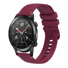 Per Honor Watch GS 3i Cinturino in silicone ondulato punteggiato cucito da 22 mm (rosso vino)