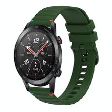 Per Honor Watch GS 3i Cinturino in silicone ondulato punteggiato cucito da 22 mm (verde militare)
