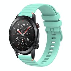 Per Honor Watch GS 3i Cinturino in silicone ondulato punteggiato cucito da 22 mm (verde acqua)