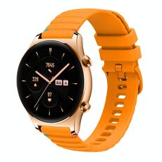 Per Honor Watch GS 3 cinturino in silicone ondulato punteggiato cucito da 22 mm (giallo ambra)