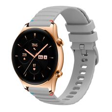 Per Honor Watch GS 3 cinturino in silicone ondulato punteggiato cucito da 22 mm (grigio)