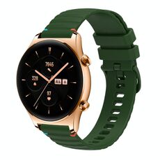 Per Honor Watch GS 3 cinturino in silicone ondulato punteggiato cucito da 22 mm (verde militare)