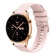 Per Honor Watch GS 3 cinturino in silicone ondulato punteggiato cucito da 22 mm (rosa)