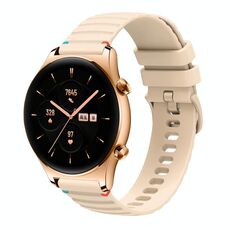 Per Honor Watch GS 3 cinturino in silicone ondulato punteggiato cucito da 22 mm (color crema)