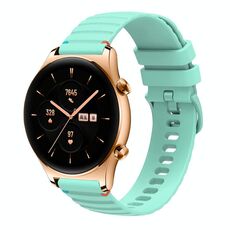 Per Honor Watch GS 3 cinturino in silicone ondulato punteggiato cucito da 22 mm (verde acqua)