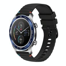 Per Honor Magic Watch cinturino in silicone ondulato punteggiato cucito da 22 mm (nero)