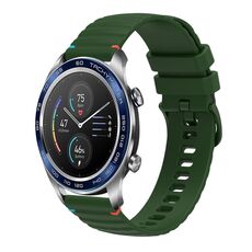 Per Honor Magic Watch cinturino in silicone ondulato punteggiato cucito da 22 mm (verde militare)
