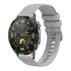 Per Huawei Watch GT 4 46mm Cinturino in silicone ondulato punteggiato cucito 22mm (grigio)