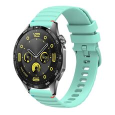 Per Huawei Watch GT 4 46mm Cinturino in silicone ondulato punteggiato cucito 22mm (verde acqua)