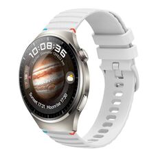 Per Huawei Watch 4 Pro Cinturino in silicone ondulato punteggiato cucito da 22 mm (bianco)
