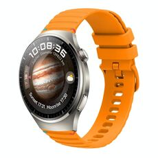 Per Huawei Watch 4 Pro Cinturino in silicone ondulato punteggiato cucito da 22 mm (giallo ambra)