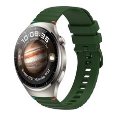 Per Huawei Watch 4 Pro cinturino in silicone ondulato punteggiato cucito da 22 mm (verde militare)
