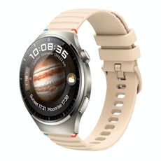 Per Huawei Watch 4 Pro Cinturino in silicone ondulato punteggiato cucito da 22 mm (color crema)