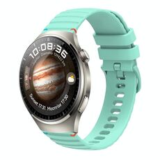 Per Huawei Watch 4 Pro Cinturino in silicone ondulato punteggiato cucito da 22 mm (verde acqua)
