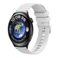 Per Huawei Watch 4 Cinturino in silicone ondulato punteggiato cucito da 22 mm (bianco)