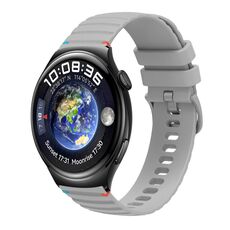 Per Huawei Watch 4 Cinturino in silicone ondulato punteggiato cucito da 22 mm (grigio)