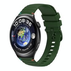 Per Huawei Watch 4 cinturino in silicone ondulato punteggiato cucito da 22 mm (verde militare)