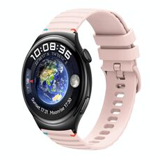 Per Huawei Watch 4 Cinturino in silicone ondulato punteggiato cucito da 22 mm (rosa)
