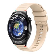 Per Huawei Watch 4 Cinturino in silicone ondulato punteggiato cucito da 22 mm (color crema)