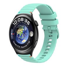 Per Huawei Watch 4 Cinturino in silicone ondulato punteggiato cucito da 22 mm (verde acqua)