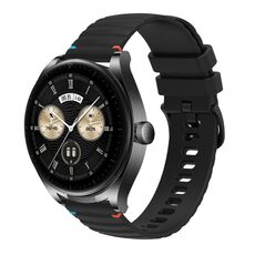 Per Huawei Watch Buds Wavy Dotted Stitched 22mm Cinturino in silicone (nero)