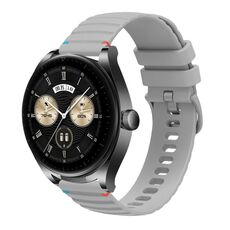 Per Huawei Watch Buds Wavy Dotted Stitched 22mm Cinturino in silicone (grigio)