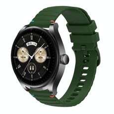 Per Huawei Watch Buds Wavy Dotted Stitched 22mm Cinturino in silicone (verde militare)