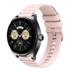 Per Huawei Watch Buds Wavy Dotted Stitched 22mm Cinturino in silicone (rosa)