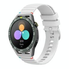 Per Huawei Watch GT 3 SE Cinturino in silicone ondulato punteggiato cucito da 22 mm (bianco)