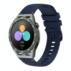 Per Huawei Watch GT 3 SE Cinturino in silicone ondulato punteggiato cucito da 22 mm (blu navy)