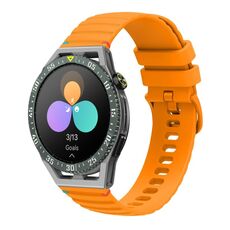 Per Huawei Watch GT 3 SE Cinturino in silicone ondulato punteggiato cucito da 22 mm (giallo ambra)