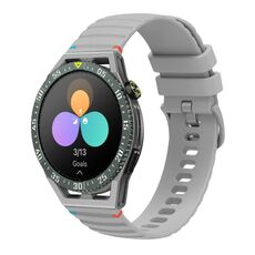 Per Huawei Watch GT 3 SE Cinturino in silicone ondulato punteggiato cucito da 22 mm (grigio)