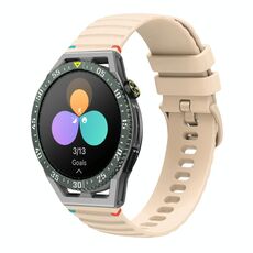 Per Huawei Watch GT 3 SE Cinturino in silicone ondulato punteggiato cucito da 22 mm (color crema)
