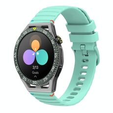 Per Huawei Watch GT 3 SE Cinturino in silicone ondulato punteggiato cucito da 22 mm (verde acqua)