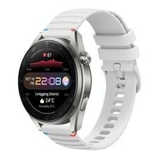 Per Huawei Watch 3 Pro Nuovo cinturino in silicone ondulato punteggiato cucito da 22 mm (bianco)