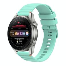 Per Huawei Watch 3 Pro Nuovo cinturino in silicone ondulato punteggiato cucito da 22 mm (verde acqua)