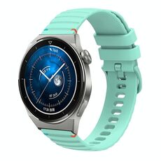 Per Huawei Watch GT 3 Pro 46mm Cinturino in silicone ondulato punteggiato cucito 22mm (verde acqua)