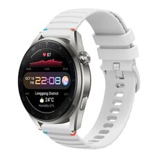 Per Huawei Watch 3 Pro Cinturino in silicone ondulato punteggiato cucito da 22 mm (bianco)