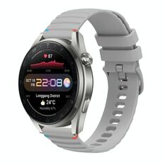 Per Huawei Watch 3 Pro Cinturino in silicone ondulato punteggiato cucito da 22 mm (grigio)