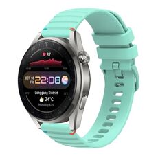 Per Huawei Watch 3 Pro Cinturino in silicone ondulato punteggiato cucito da 22 mm (verde acqua)