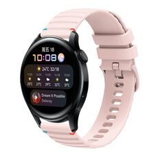 Per Huawei Watch 3 cinturino in silicone ondulato punteggiato cucito da 22 mm (rosa)