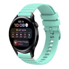 Per Huawei Watch 3 Cinturino in silicone ondulato punteggiato cucito da 22 mm (verde acqua)