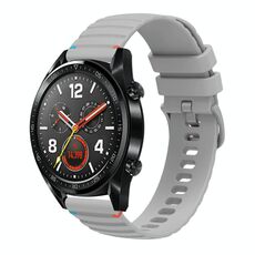 Per Huawei Watch GT Wavy Dotted Stitched 22mm Cinturino in silicone (grigio)
