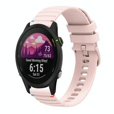 Per Garmin Forerunner 255 cinturino in silicone ondulato punteggiato cucito da 22 mm (rosa)