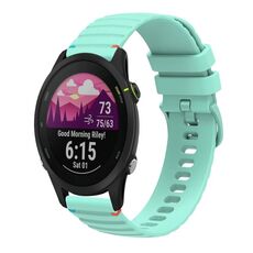 Per Garmin Forerunner 255 Wavy Dots Stitched 22mm Cinturino in silicone (verde acqua)