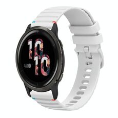 Per Garmin Venu 2 Wavy Dots Stitched 22mm cinturino in silicone (bianco)