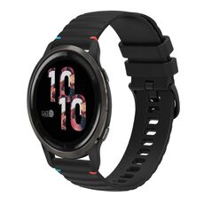 Per Garmin Venu 2 Wavy Dots Stitched 22mm cinturino in silicone (nero)