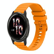 Per Garmin Venu 2 Wavy Dots Stitched 22mm cinturino in silicone (giallo ambra)
