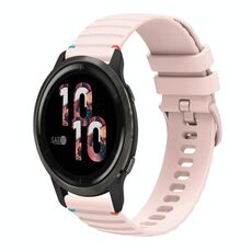 Per Garmin Venu 2 cinturino in silicone ondulato punteggiato cucito da 22 mm (rosa)
